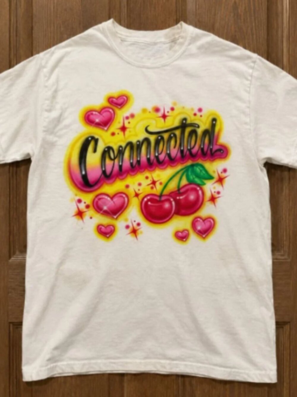 Y2K Aesthetic Connected Text Cream Unisex Graphic T-Shirt